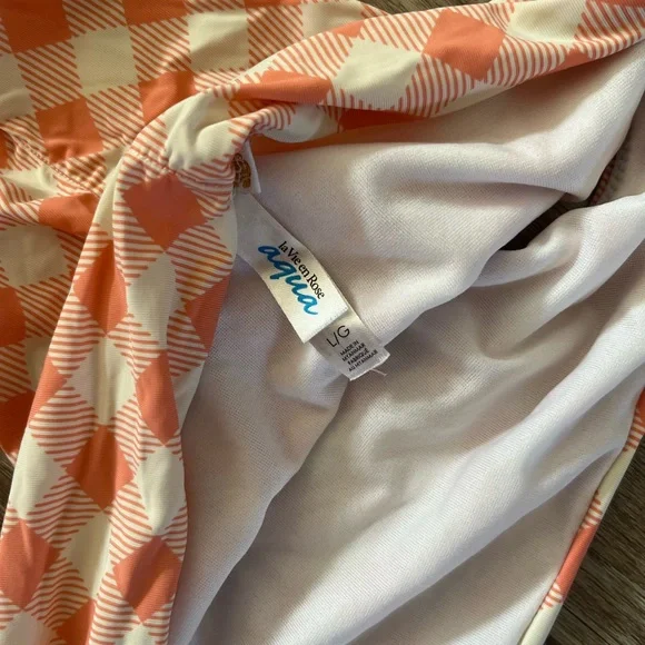 Orange Checkered Pattern Bikini - Picture 4 of 4